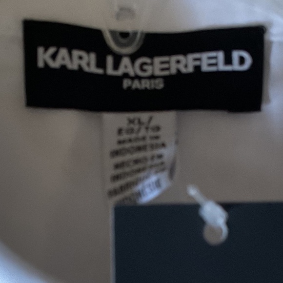NWT Karl Lagerfeld White Oversize Long Sleeve High-Low Button down Woman Shirt - Picture 10 of 11
